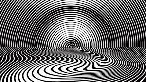  représentation d'une illusions d'optique en noir et blanc